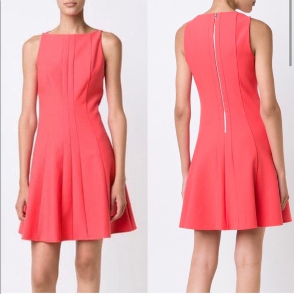 Elizabeth & James coral / pink fit and flare dress